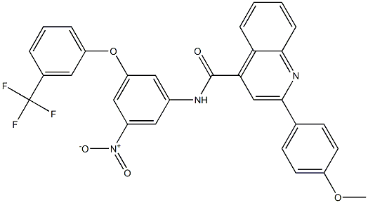 N-{3-nitro-5-[3-(trifluoromethyl)phenoxy]phenyl}-2-(4-methoxyphenyl)-4-quinolinecarboxamide Struktur