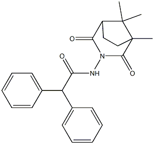 2,2-diphenyl-N-(1,8,8-trimethyl-2,4-dioxo-3-azabicyclo[3.2.1]oct-3-yl)acetamide Struktur