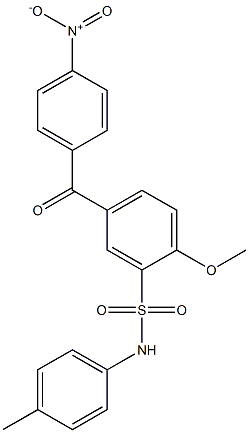 5-{4-nitrobenzoyl}-2-methoxy-N-(4-methylphenyl)benzenesulfonamide Struktur