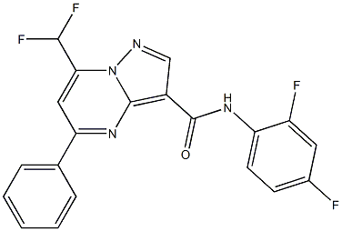 7-(difluoromethyl)-N-(2,4-difluorophenyl)-5-phenylpyrazolo[1,5-a]pyrimidine-3-carboxamide Struktur