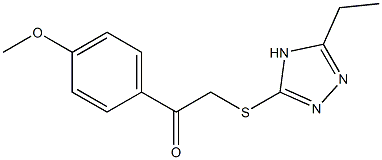 2-[(5-ethyl-4H-1,2,4-triazol-3-yl)sulfanyl]-1-(4-methoxyphenyl)ethanone Struktur