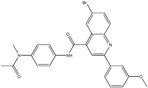 N-{4-[acetyl(methyl)amino]phenyl}-6-bromo-2-(3-methoxyphenyl)-4-quinolinecarboxamide Struktur