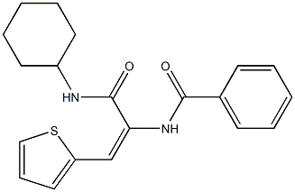 N-[1-[(cyclohexylamino)carbonyl]-2-(2-thienyl)vinyl]benzamide Struktur