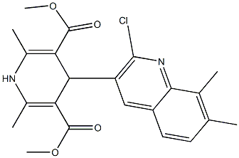 dimethyl 4-(2-chloro-7,8-dimethyl-3-quinolinyl)-2,6-dimethyl-1,4-dihydro-3,5-pyridinedicarboxylate Struktur