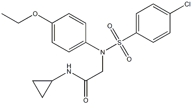 2-{[(4-chlorophenyl)sulfonyl]-4-ethoxyanilino}-N-cyclopropylacetamide Struktur