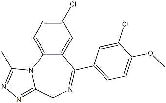 8-chloro-6-(3-chloro-4-methoxyphenyl)-1-methyl-4H-[1,2,4]triazolo[4,3-a][1,4]benzodiazepine Struktur