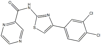 N-[4-(3,4-dichlorophenyl)-1,3-thiazol-2-yl]-2-pyrazinecarboxamide Struktur