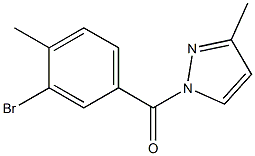 (3-bromo-4-methylphenyl)(3-methyl-1H-pyrazol-1-yl)methanone Struktur