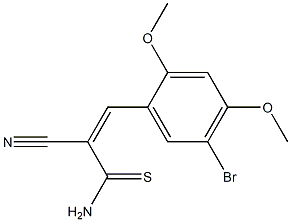 (Z)-3-(5-bromo-2,4-dimethoxyphenyl)-2-cyano-2-propenethioamide Struktur