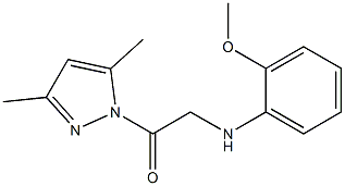 1-(3,5-dimethyl-1H-pyrazol-1-yl)-2-(2-methoxyanilino)-1-ethanone Struktur