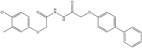 2-([1,1'-biphenyl]-4-yloxy)-N'-[2-(4-chloro-3-methylphenoxy)acetyl]acetohydrazide Struktur