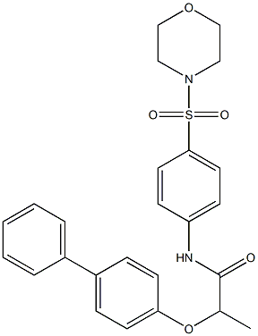 2-([1,1'-biphenyl]-4-yloxy)-N-[4-(4-morpholinylsulfonyl)phenyl]propanamide Struktur