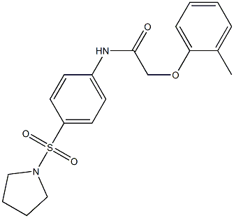 2-(2-methylphenoxy)-N-[4-(1-pyrrolidinylsulfonyl)phenyl]acetamide Struktur