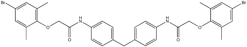 2-(4-bromo-2,6-dimethylphenoxy)-N-[4-(4-{[2-(4-bromo-2,6-dimethylphenoxy)acetyl]amino}benzyl)phenyl]acetamide Struktur