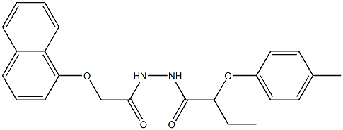 2-(4-methylphenoxy)-N'-[2-(1-naphthyloxy)acetyl]butanohydrazide Struktur