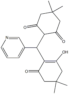 2-[(2-hydroxy-4,4-dimethyl-6-oxo-1-cyclohexen-1-yl)(3-pyridinyl)methyl]-5,5-dimethyl-1,3-cyclohexanedione Struktur