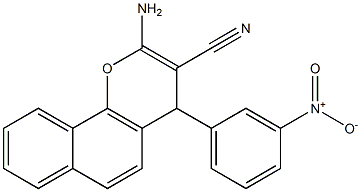 2-amino-4-(3-nitrophenyl)-4H-benzo[h]chromene-3-carbonitrile Struktur