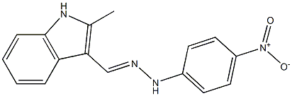 2-methyl-1H-indole-3-carbaldehyde N-(4-nitrophenyl)hydrazone Struktur