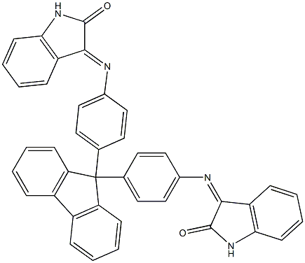 3-{[4-(9-{4-[(2-oxo-1,2-dihydro-3H-indol-3-ylidene)amino]phenyl}-9H-fluoren-9-yl)phenyl]imino}-1,3-dihydro-2H-indol-2-one Struktur