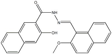 3-hydroxy-N'-[(E)-(2-methoxy-1-naphthyl)methylidene]-2-naphthohydrazide Struktur