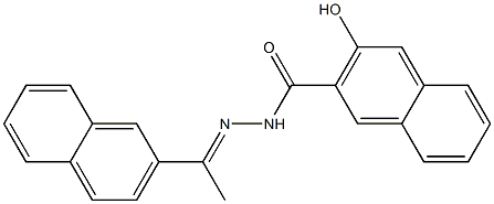 3-hydroxy-N'-[(E)-1-(2-naphthyl)ethylidene]-2-naphthohydrazide Struktur