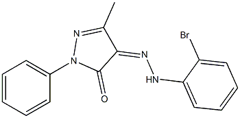 3-methyl-1-phenyl-1H-pyrazole-4,5-dione 4-[N-(2-bromophenyl)hydrazone] Struktur