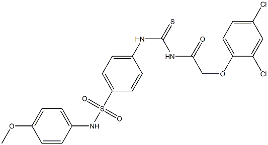 4-[({[2-(2,4-dichlorophenoxy)acetyl]amino}carbothioyl)amino]-N-(4-methoxyphenyl)benzenesulfonamide Struktur