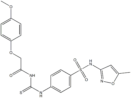 4-[({[2-(4-methoxyphenoxy)acetyl]amino}carbothioyl)amino]-N-(5-methyl-3-isoxazolyl)benzenesulfonamide Struktur