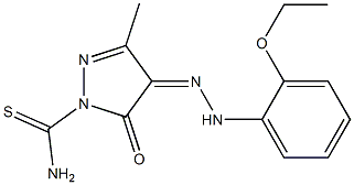 4-[(Z)-2-(2-ethoxyphenyl)hydrazono]-3-methyl-5-oxo-1H-pyrazole-1(5H)-carbothioamide Struktur