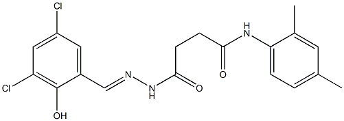 4-{2-[(E)-(3,5-dichloro-2-hydroxyphenyl)methylidene]hydrazino}-N-(2,4-dimethylphenyl)-4-oxobutanamide Struktur