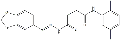 4-{2-[(E)-1,3-benzodioxol-5-ylmethylidene]hydrazino}-N-(2,5-dimethylphenyl)-4-oxobutanamide Struktur