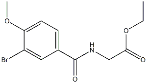 ethyl 2-[(3-bromo-4-methoxybenzoyl)amino]acetate Struktur