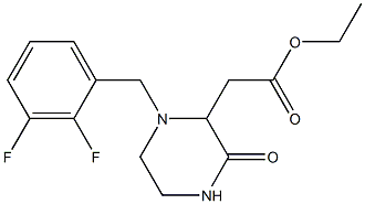 ethyl 2-[1-(2,3-difluorobenzyl)-3-oxo-2-piperazinyl]acetate Struktur