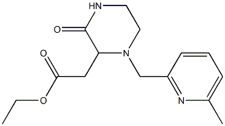 ethyl 2-{1-[(6-methyl-2-pyridinyl)methyl]-3-oxo-2-piperazinyl}acetate Struktur