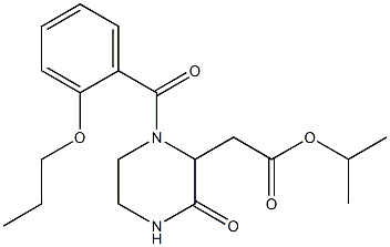 isopropyl 2-[3-oxo-1-(2-propoxybenzoyl)-2-piperazinyl]acetate Struktur