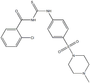 N-(2-chlorobenzoyl)-N'-{4-[(4-methyl-1-piperazinyl)sulfonyl]phenyl}thiourea Struktur