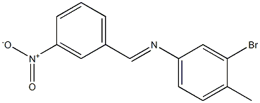 3-bromo-4-methyl-N-[(E)-(3-nitrophenyl)methylidene]aniline Struktur