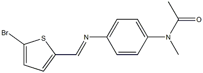 N-(4-{[(E)-(5-bromo-2-thienyl)methylidene]amino}phenyl)-N-methylacetamide Struktur