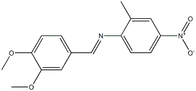 N-[(E)-(3,4-dimethoxyphenyl)methylidene]-N-(2-methyl-4-nitrophenyl)amine Struktur