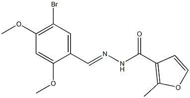 N'-[(E)-(5-bromo-2,4-dimethoxyphenyl)methylidene]-2-methyl-3-furohydrazide Struktur