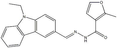 N'-[(E)-(9-ethyl-9H-carbazol-3-yl)methylidene]-2-methyl-3-furohydrazide Struktur