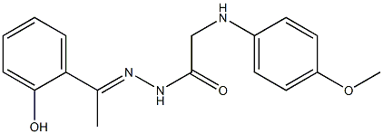 N'-[(E)-1-(2-hydroxyphenyl)ethylidene]-2-(4-methoxyanilino)acetohydrazide Struktur