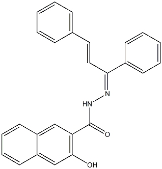 N'-[(Z,2E)-1,3-diphenyl-2-propenylidene]-3-hydroxy-2-naphthohydrazide Struktur