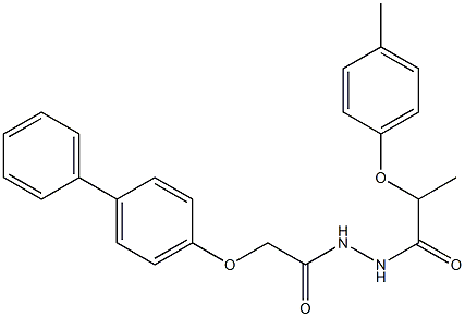 N'-[2-([1,1'-biphenyl]-4-yloxy)acetyl]-2-(4-methylphenoxy)propanohydrazide Struktur