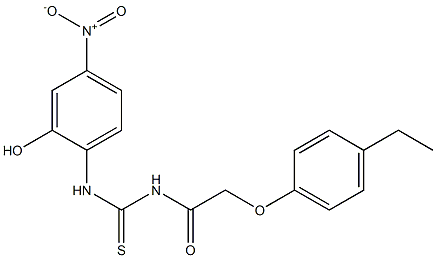 N-[2-(4-ethylphenoxy)acetyl]-N'-(2-hydroxy-4-nitrophenyl)thiourea Struktur