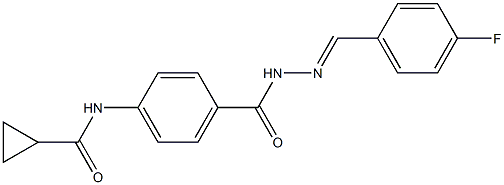 N-[4-({2-[(E)-(4-fluorophenyl)methylidene]hydrazino}carbonyl)phenyl]cyclopropanecarboxamide Struktur