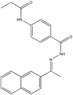 N-[4-({2-[(E)-1-(2-naphthyl)ethylidene]hydrazino}carbonyl)phenyl]propanamide Struktur