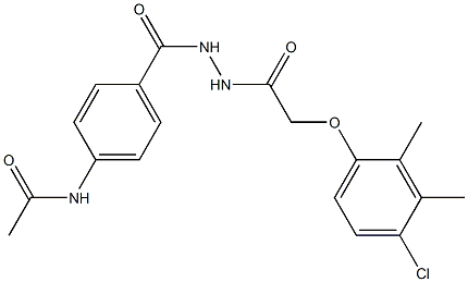 N-[4-({2-[2-(4-chloro-2,3-dimethylphenoxy)acetyl]hydrazino}carbonyl)phenyl]acetamide Struktur