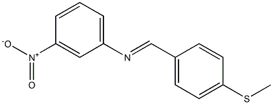 N-{(E)-[4-(methylsulfanyl)phenyl]methylidene}-N-(3-nitrophenyl)amine Struktur