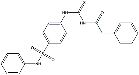 N-phenyl-4-({[(2-phenylacetyl)amino]carbothioyl}amino)benzenesulfonamide Struktur